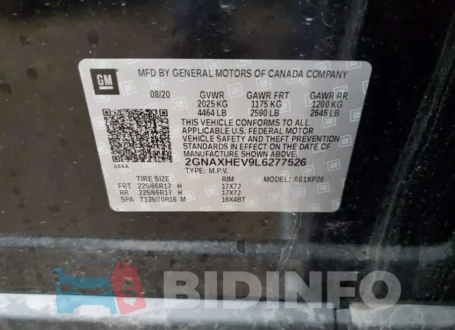 2GNAXHEV9L6277526 Photo# 12