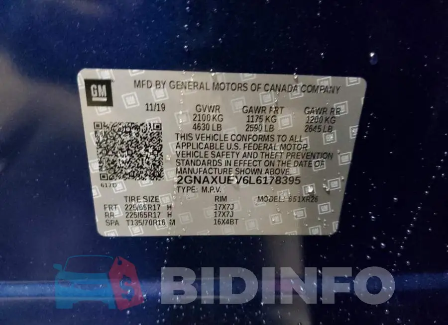 2GNAXUEV6L6178395 Photo# 13