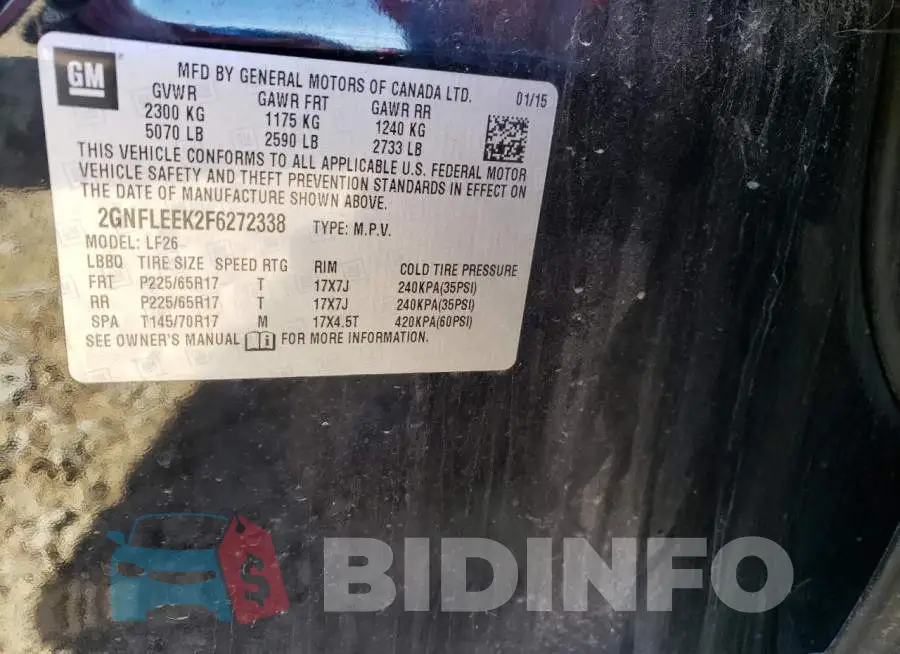 2GNFLEEK2F6272338 Photo# 14