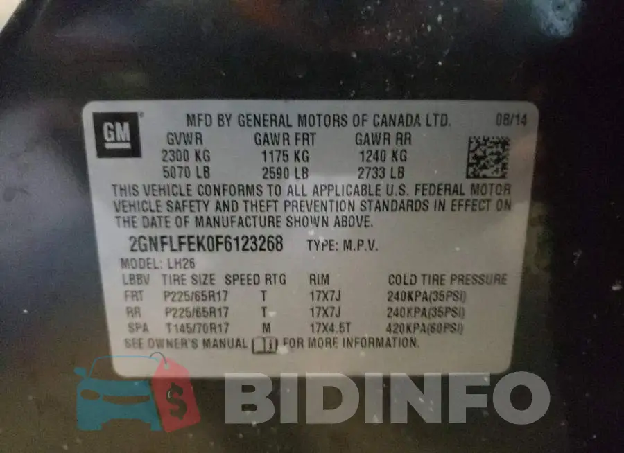 2GNFLFEK0F6123268 Photo# 12