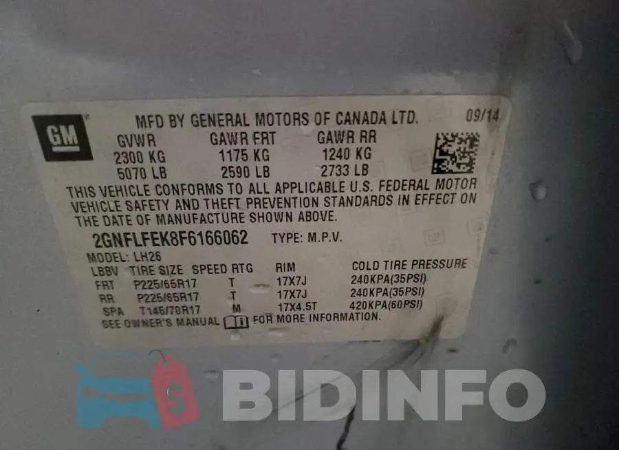 2GNFLFEK8F6166062 Photo# 12