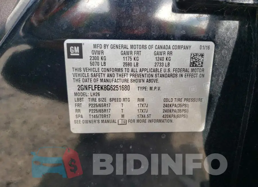 2GNFLFEK8G6251680 Photo# 10