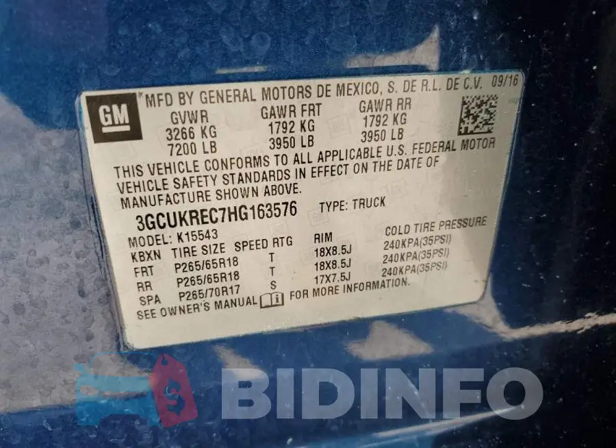 3GCUKREC7HG163576 Photo# 10