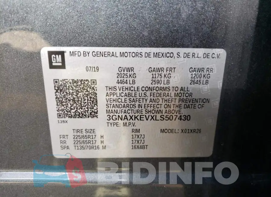3GNAXKEVXLS507430 Photo# 10