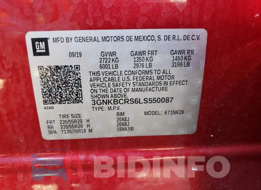 3GNKBCRS6LS550087 Photo# 13