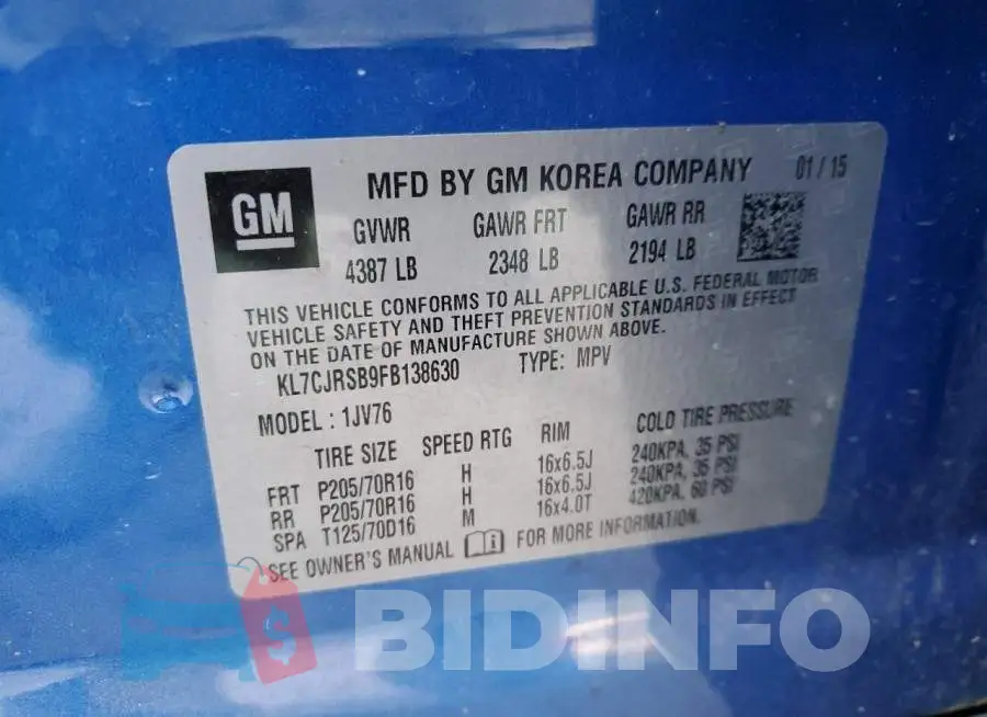 KL7CJRSB9FB138630 Photo# 12
