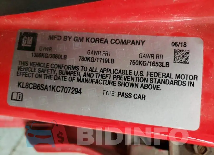 KL8CB6SA1KC707294 Photo# 12