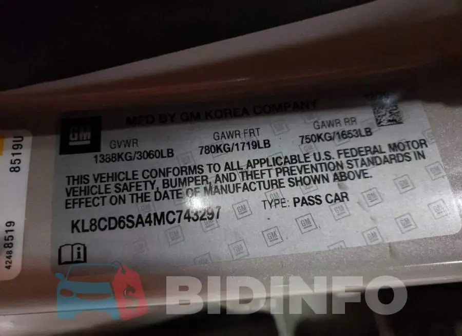 KL8CD6SA4MC743297 Photo# 12