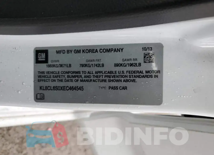KL8CL6S0XEC464545 Photo# 13