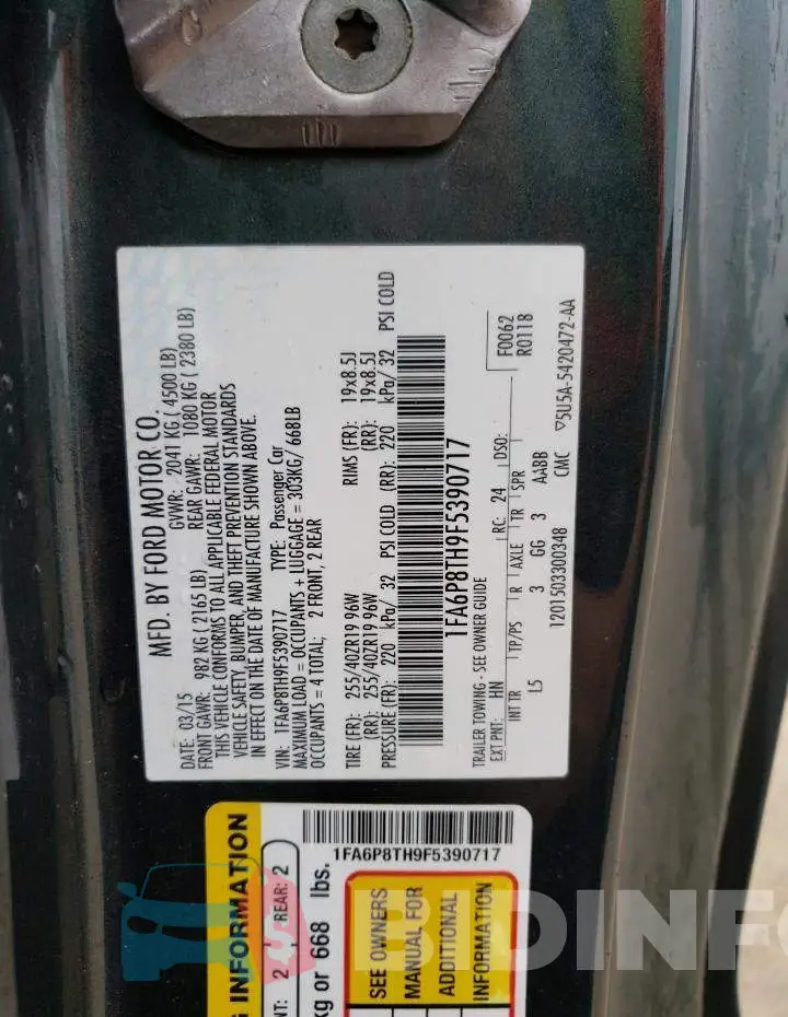 1FA6P8TH9F5390717 Photo# 12
