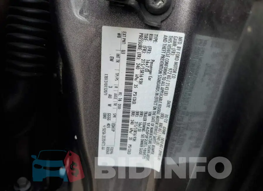 1FADP3F22EL189575 Photo# 12