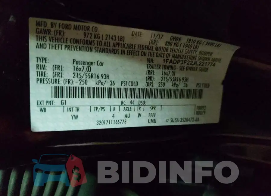 1FADP3F22JL221774 Photo# 13