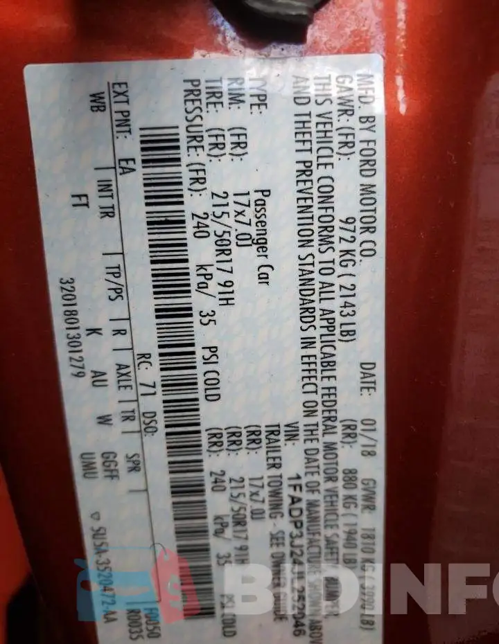 1FADP3J24JL252046 Photo# 13