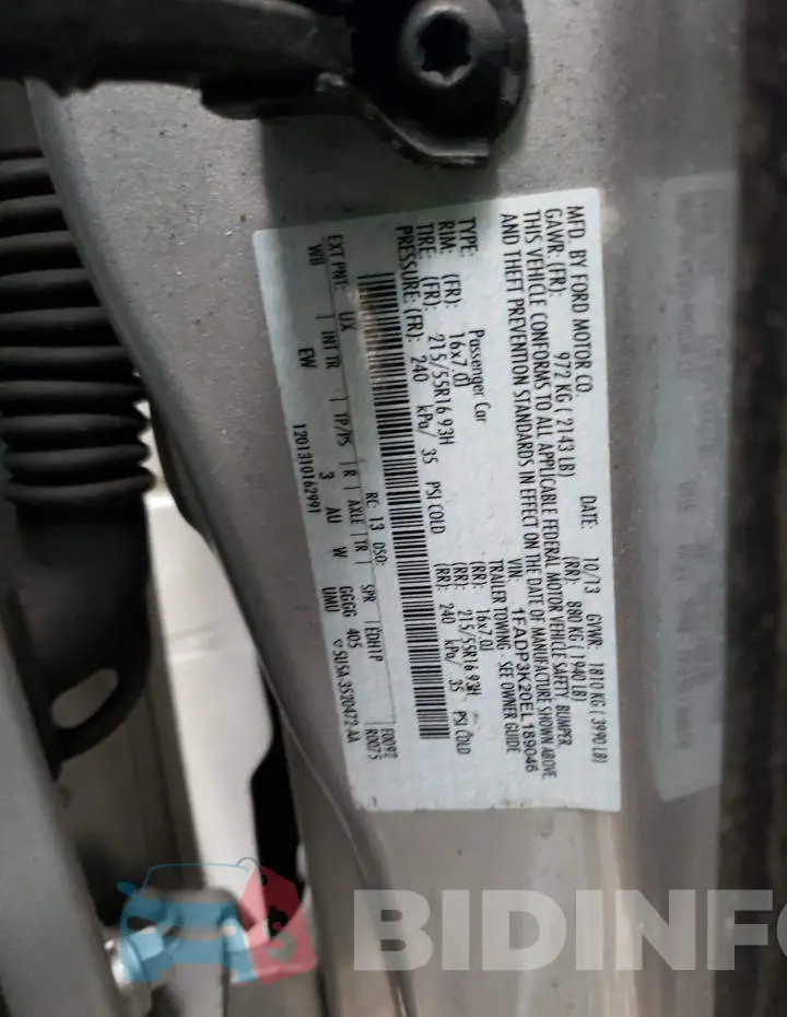 1FADP3K20EL189046 Photo# 13