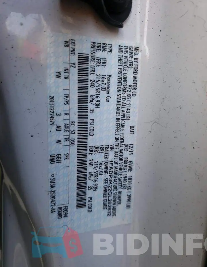 1FADP3K22GL262632 Photo# 10