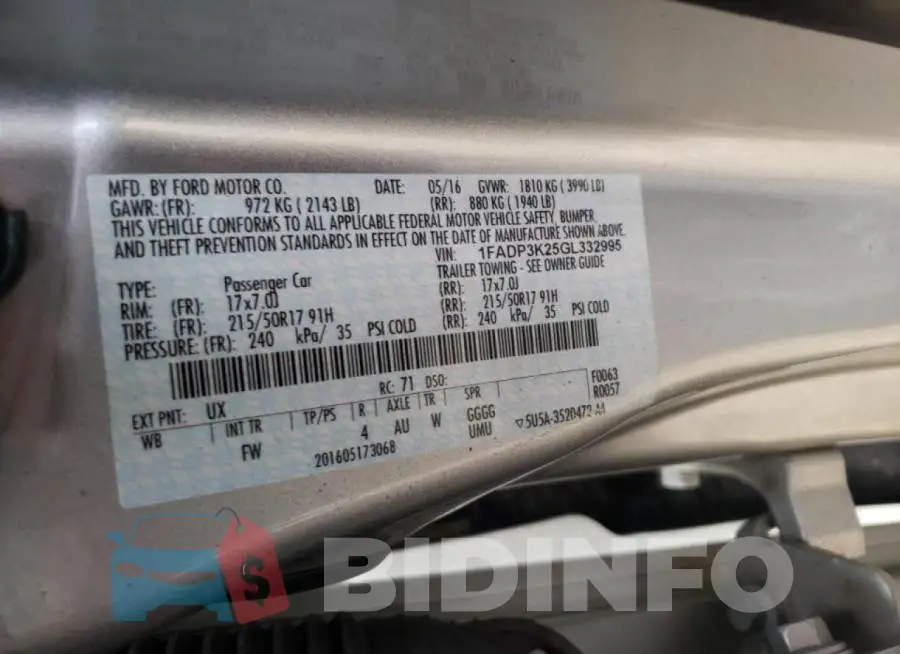 1FADP3K25GL332995 Photo# 12