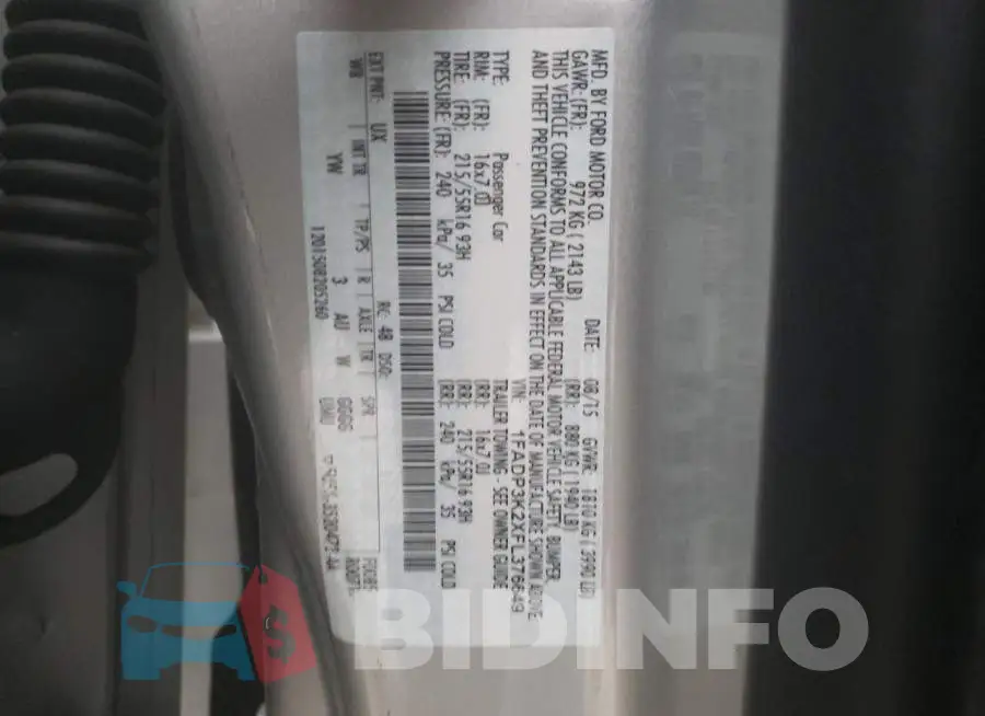 1FADP3K2XFL376649 Photo# 12