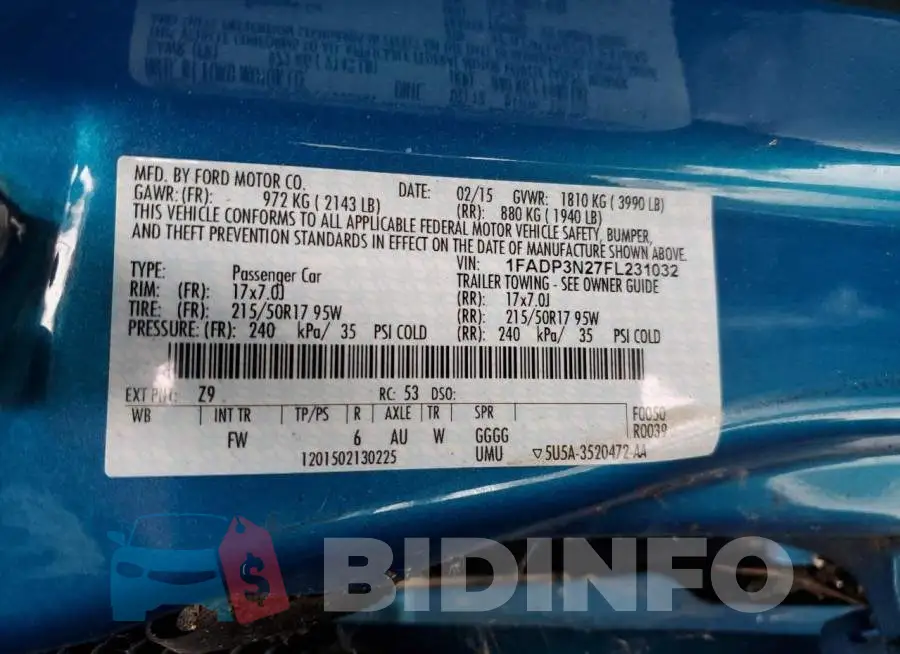 1FADP3N27FL231032 Photo# 12