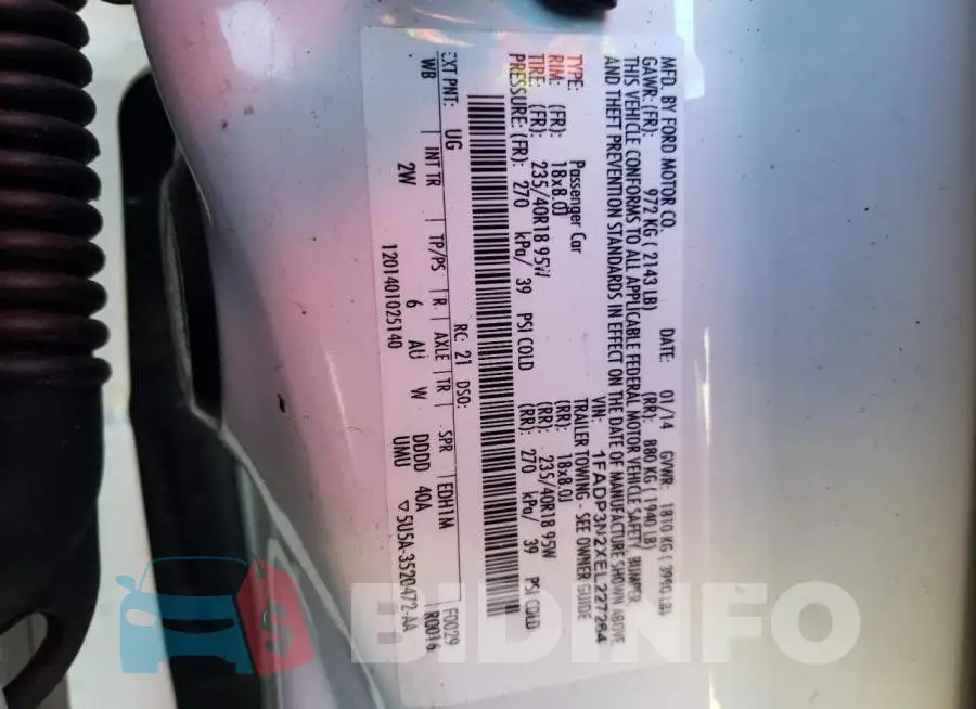 1FADP3N2XEL227264 Photo# 12