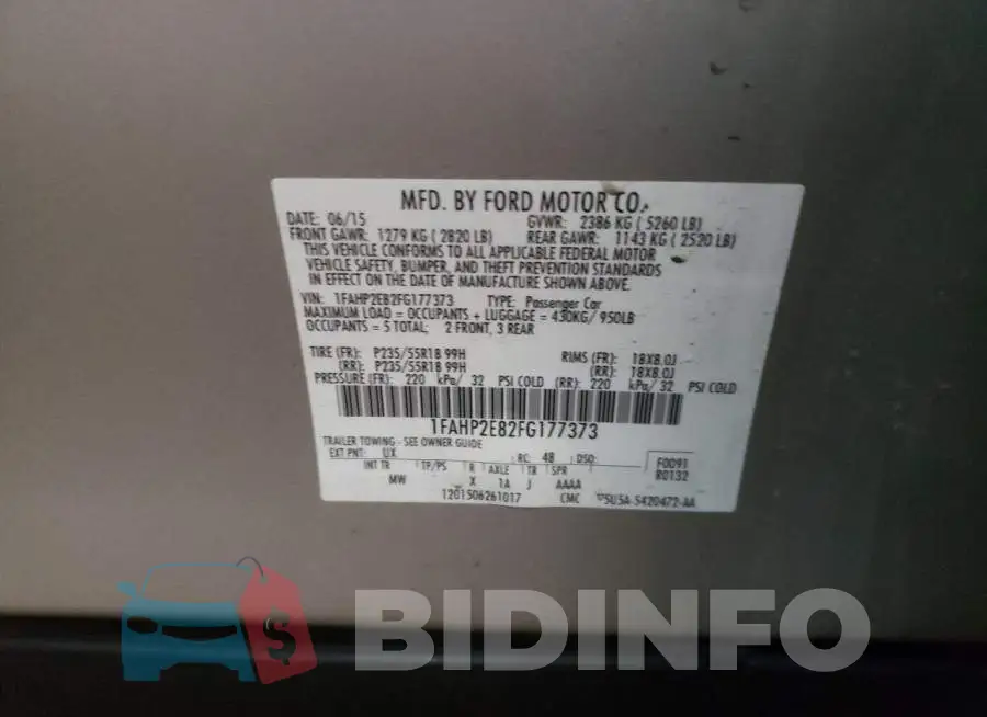 1FAHP2E82FG177373 Photo# 12