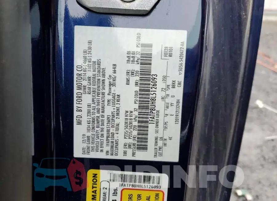 1FATP8UH8L5126093 Photo# 12