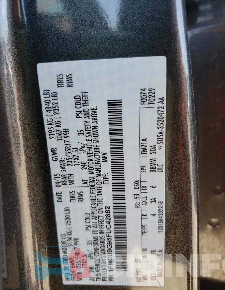 1FMCU9G98FUC42882 Photo# 10