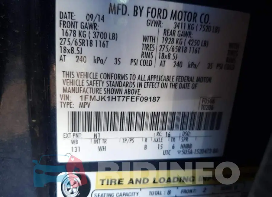 1FMJK1HT7FEF09187 Photo# 13
