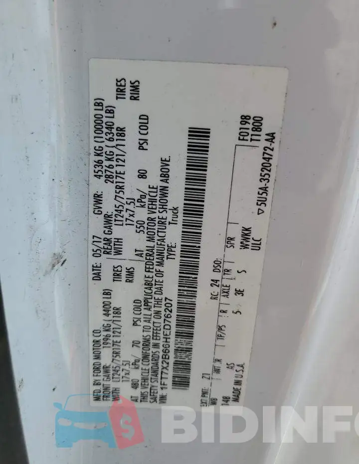 1FT7X2B66HED76207 Photo# 10