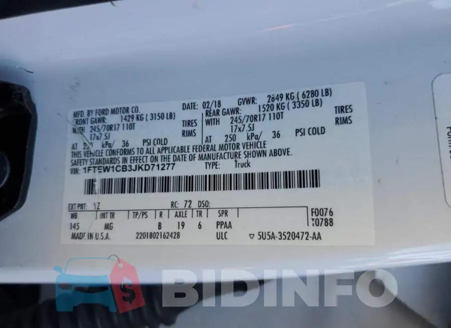 1FTEW1CB3JKD71277 Photo# 12