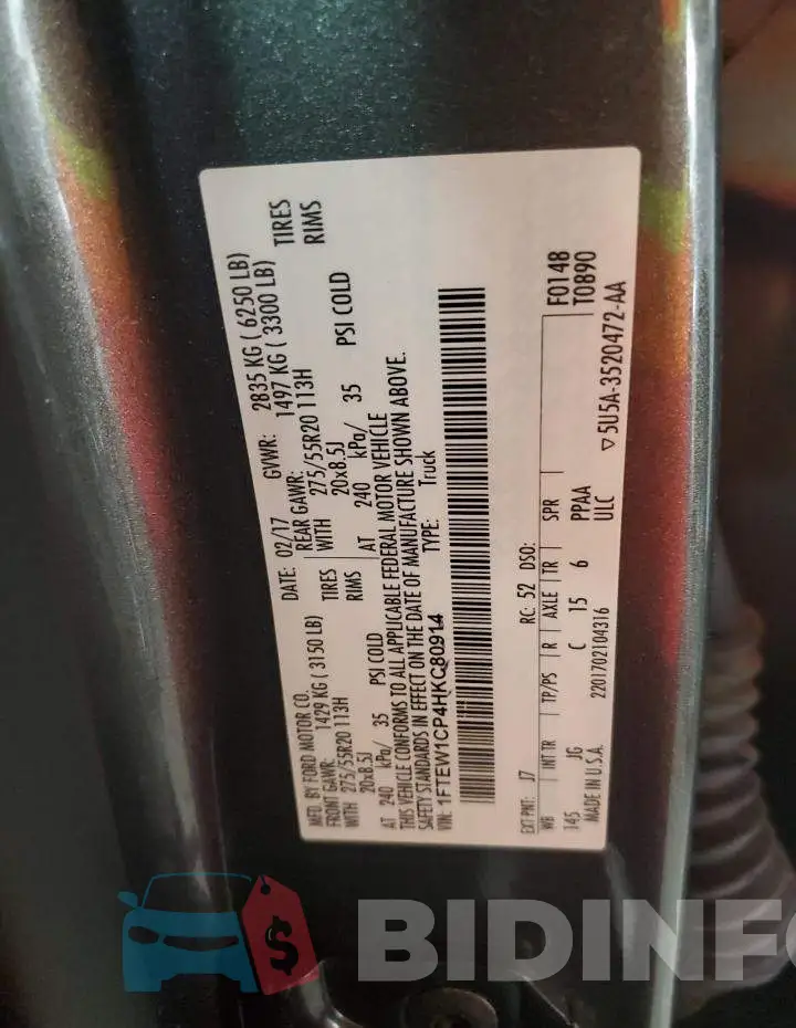 1FTEW1CP4HKC80914 Photo# 12