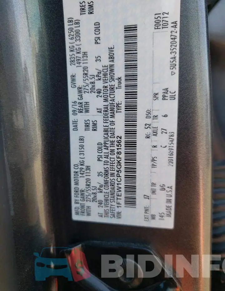 1FTEW1CP5GKF81562 Photo# 12