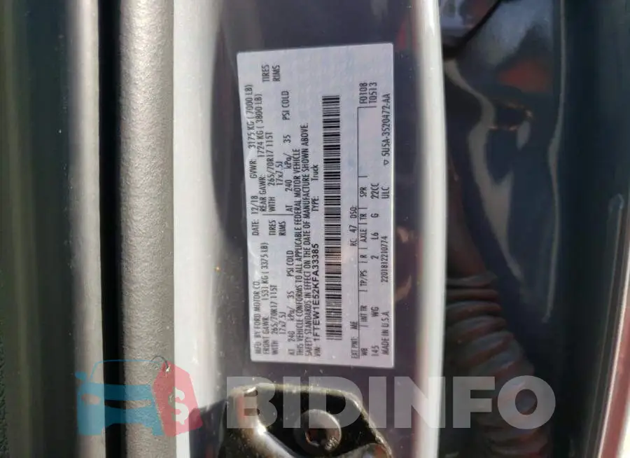 1FTEW1E52KFA33385 Photo# 12
