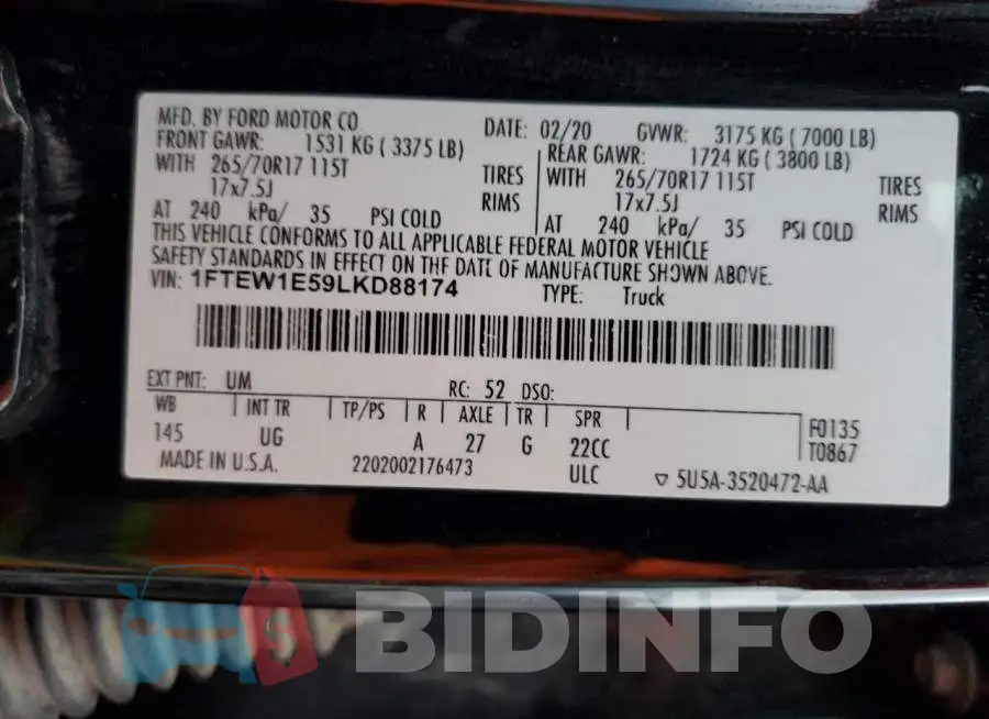 1FTEW1E59LKD88174 Photo# 12