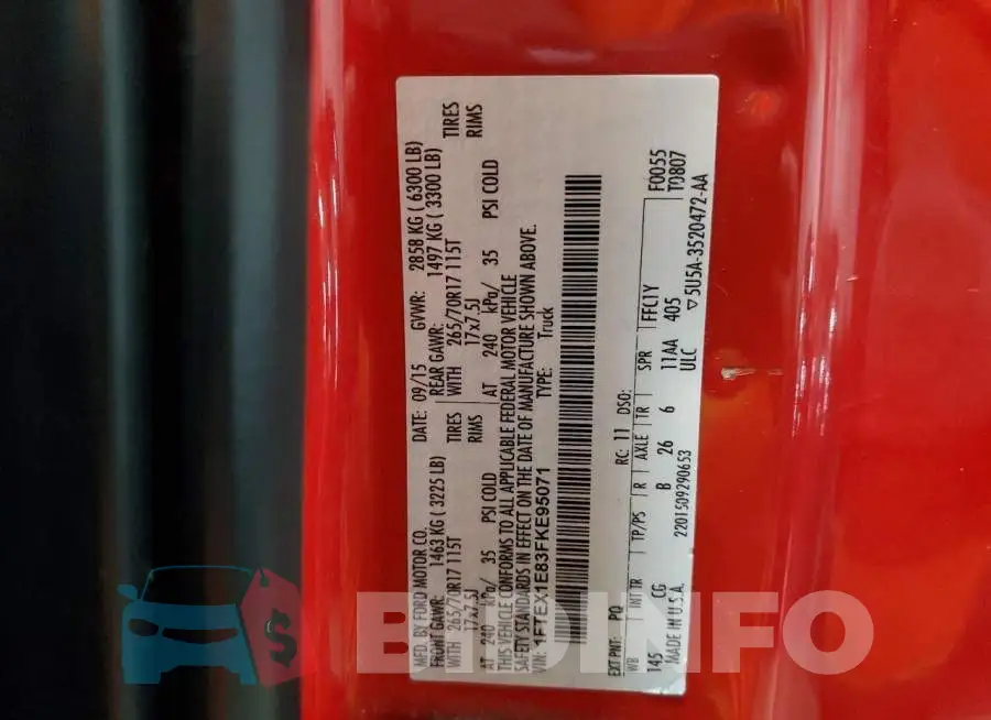 1FTEX1E83FKE95071 Photo# 12