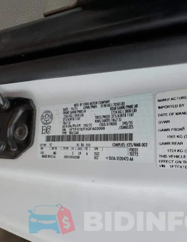 1FTFX1EF3GFA03099 Photo# 12