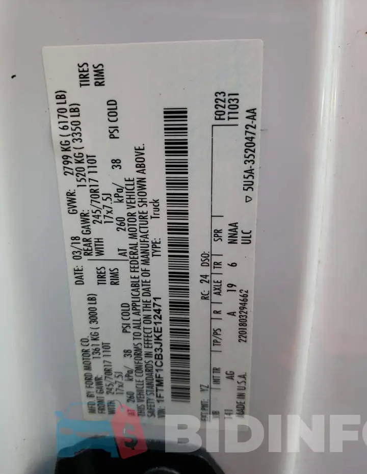 1FTMF1CB3JKE12471 Photo# 10