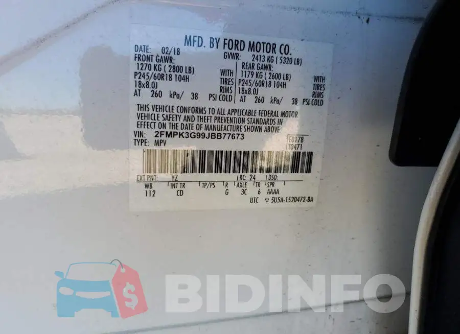 2FMPK3G99JBB77673 Photo# 13