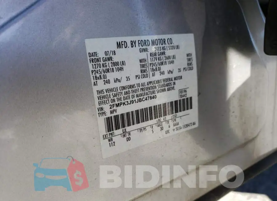 2FMPK3J91JBC47840 Photo# 13