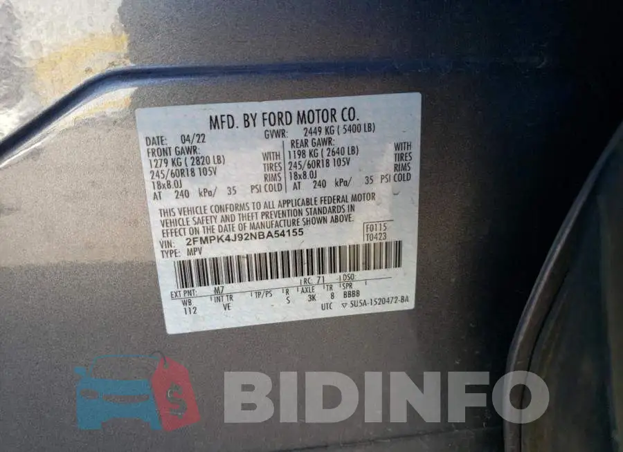 2FMPK4J92NBA54155 Photo# 14