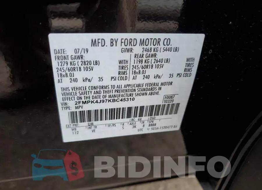 2FMPK4J97KBC45310 Photo# 13