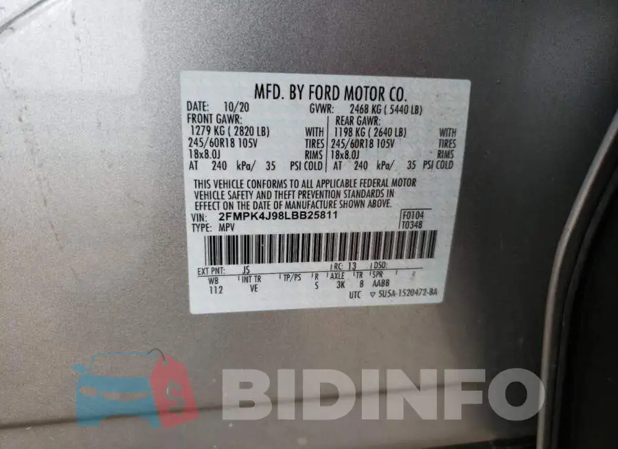 2FMPK4J98LBB25811 Photo# 10