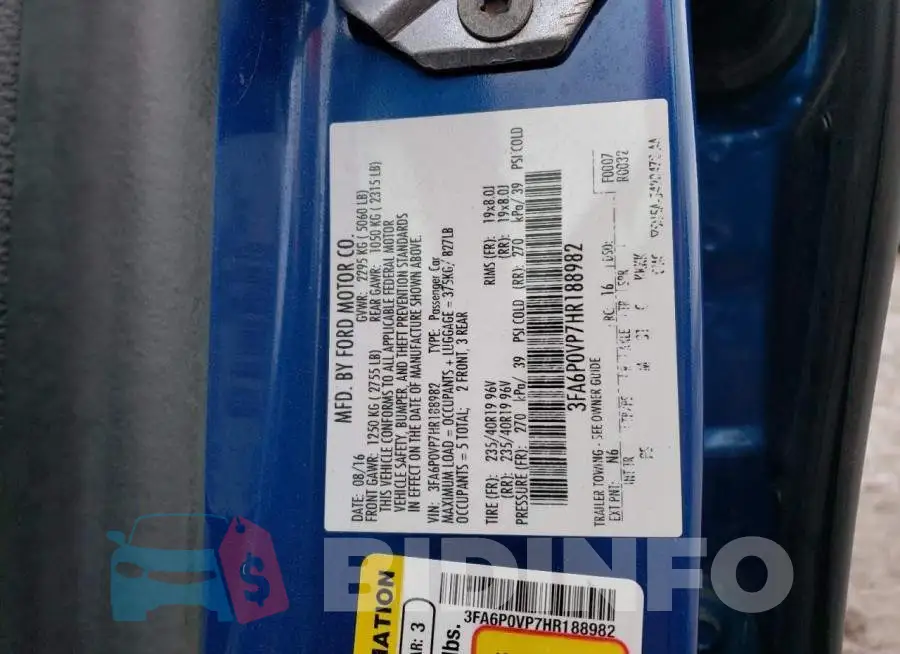 3FA6P0VP7HR188982 Photo# 13