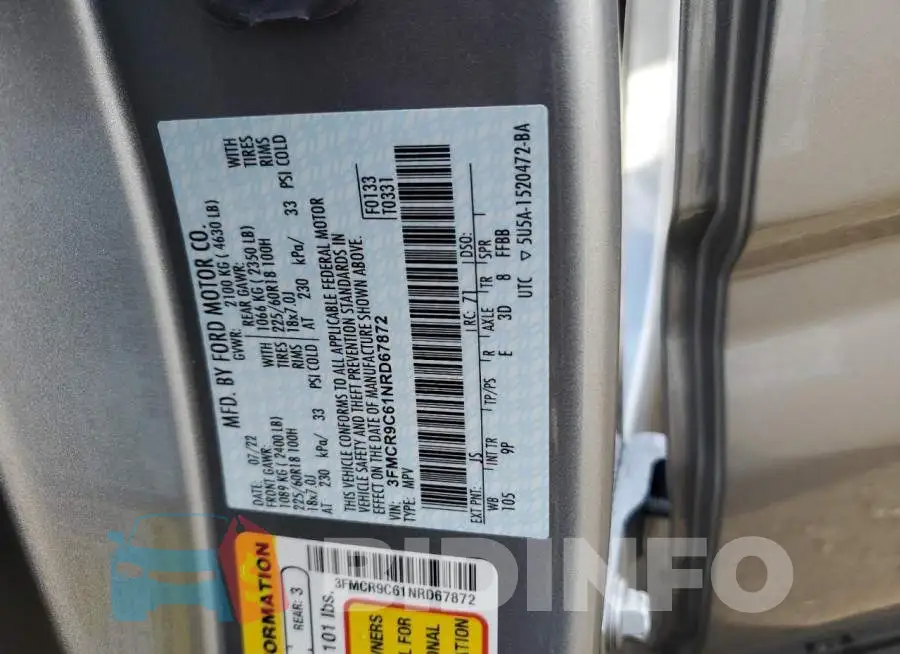 3FMCR9C61NRD67872 Photo# 12