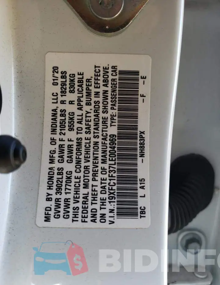 19XFC1F37LE004969 Photo# 12