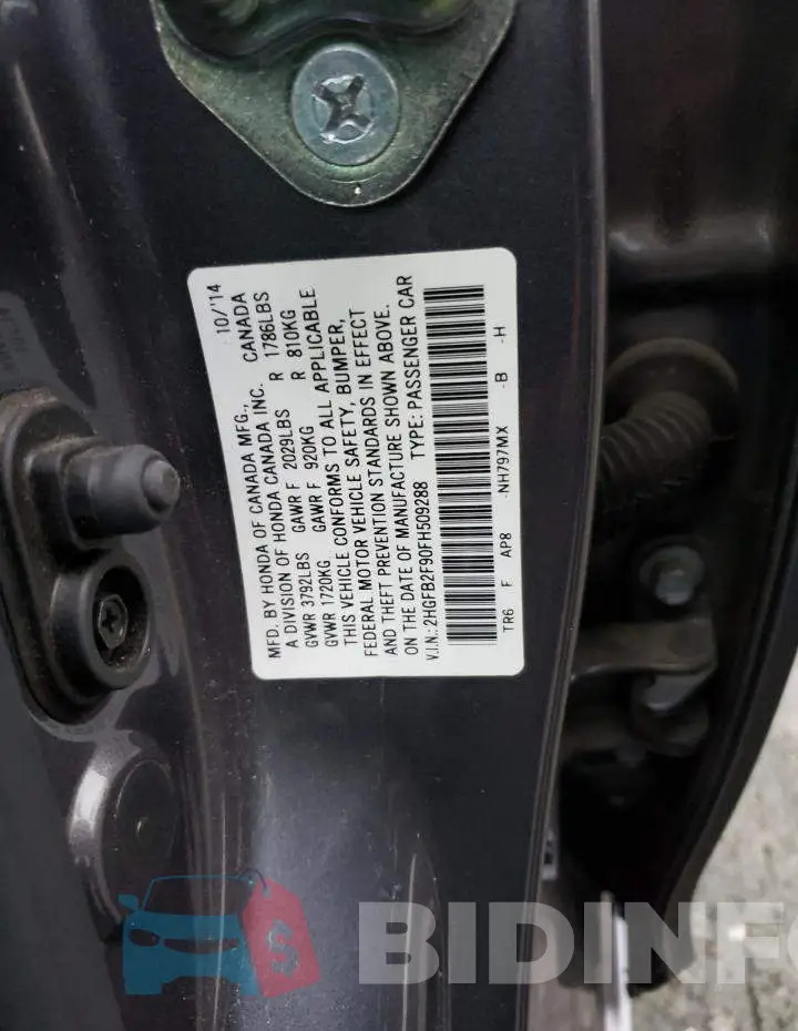 2HGFB2F90FH509288 Photo# 12