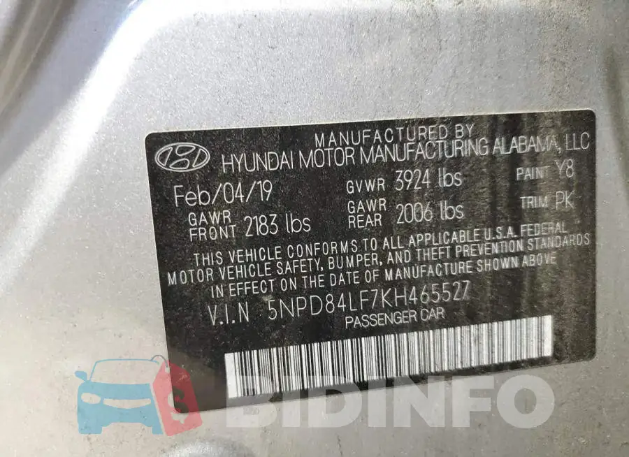 5NPD84LF7KH465527 Photo# 12