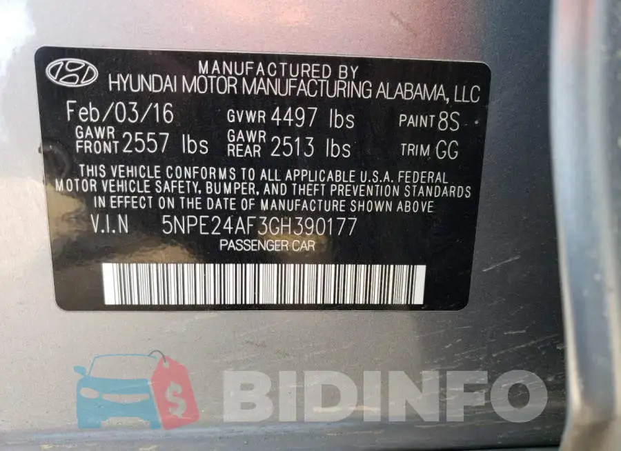 5NPE24AF3GH390177 Photo# 12