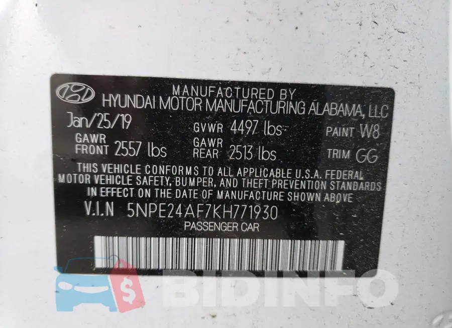5NPE24AF7KH771930 Photo# 12