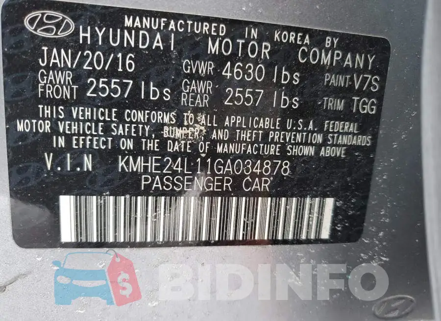 KMHE24L11GA034878 Photo# 13
