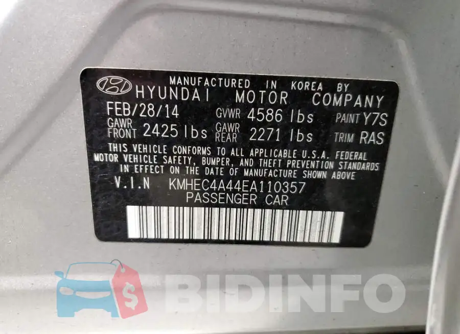 KMHEC4A44EA110357 Photo# 12